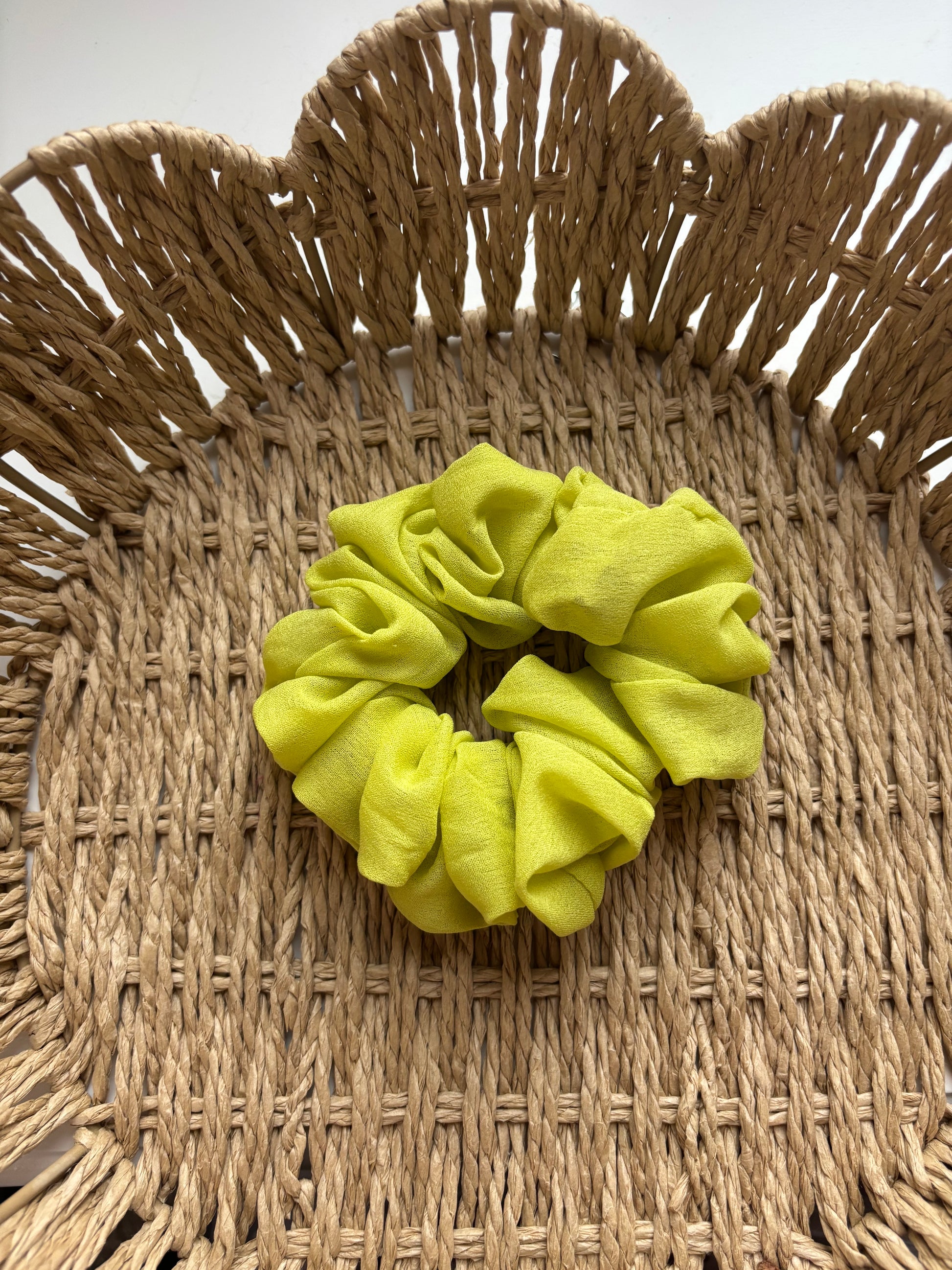 Vibrant light green scrunchie